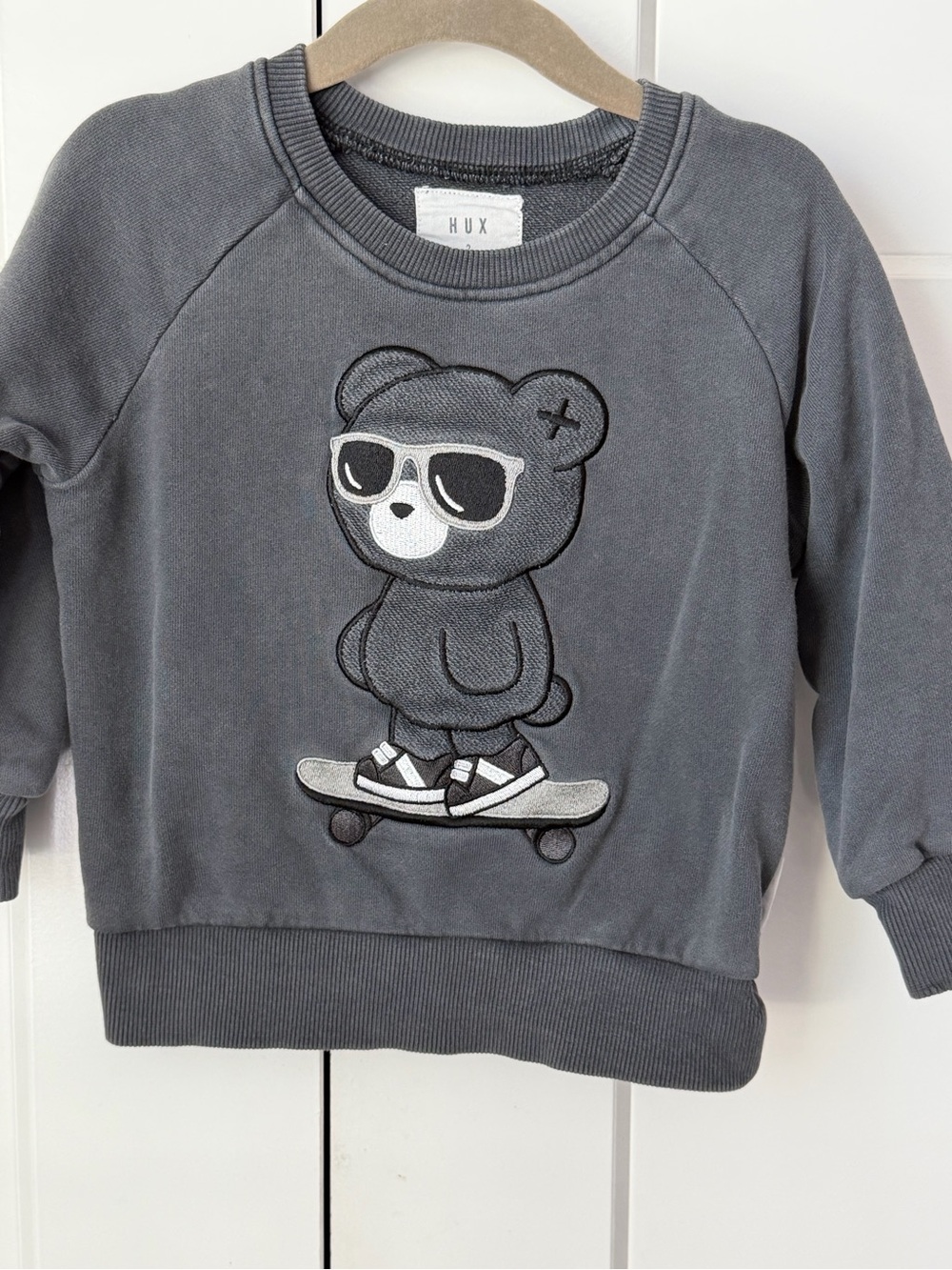 Huxbaby Charcoal Bear Skateboard Sweatshirt
